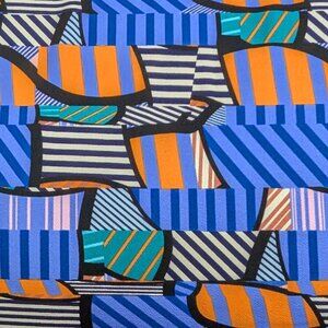 LuLaRoe Cassie Skirt XL Blue Orange Black Geometric